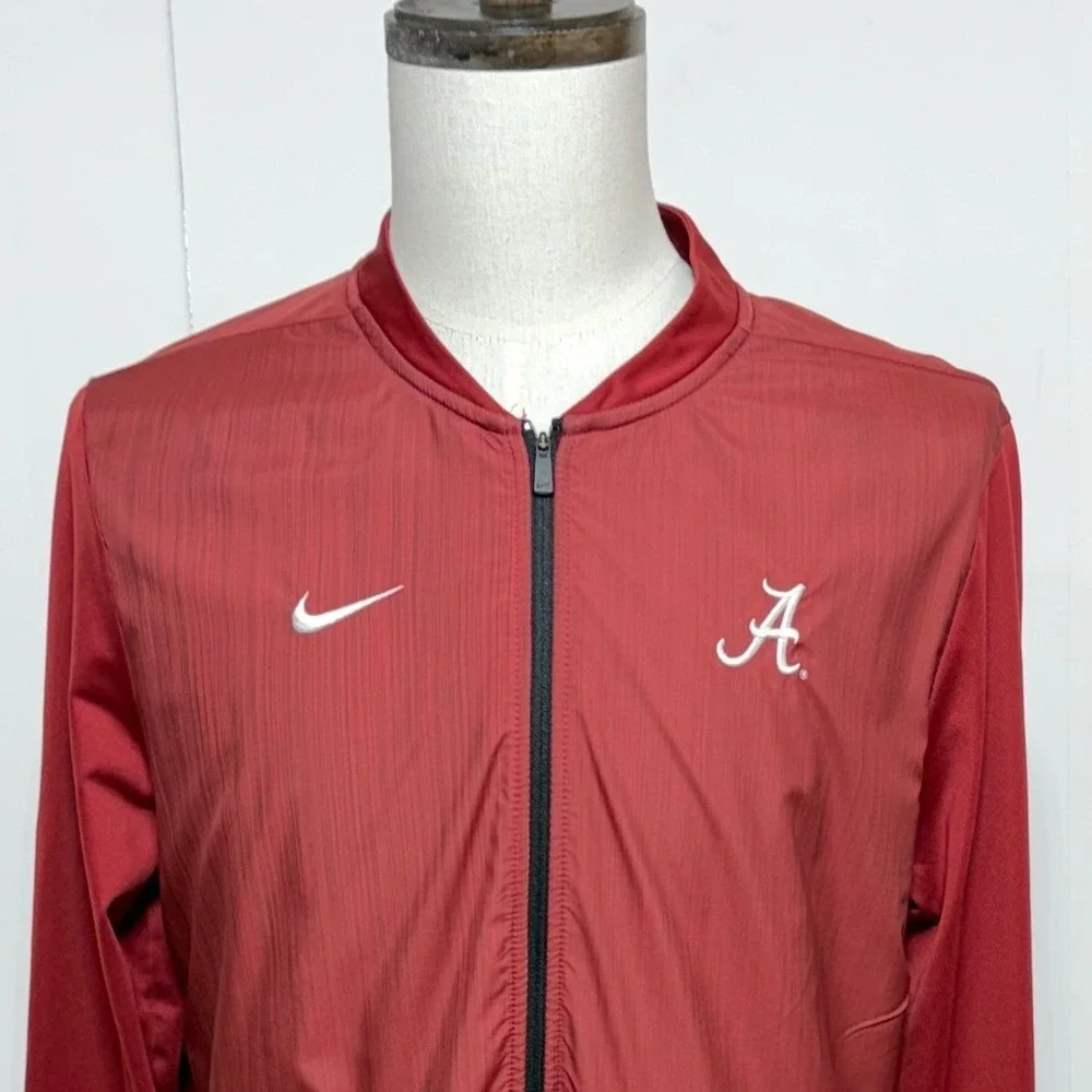 Alabama Crimson Tide Jacket Mens Large Red Nike Elite Full Zip Blade Collar Vent